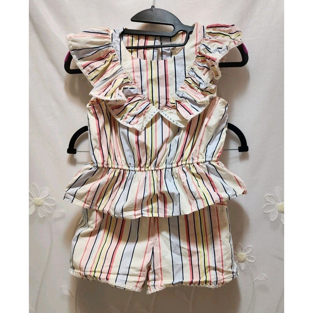 A Loves A Girls Medium Multicolor Outfit Striped Cottage Shorts Set Kids Fun